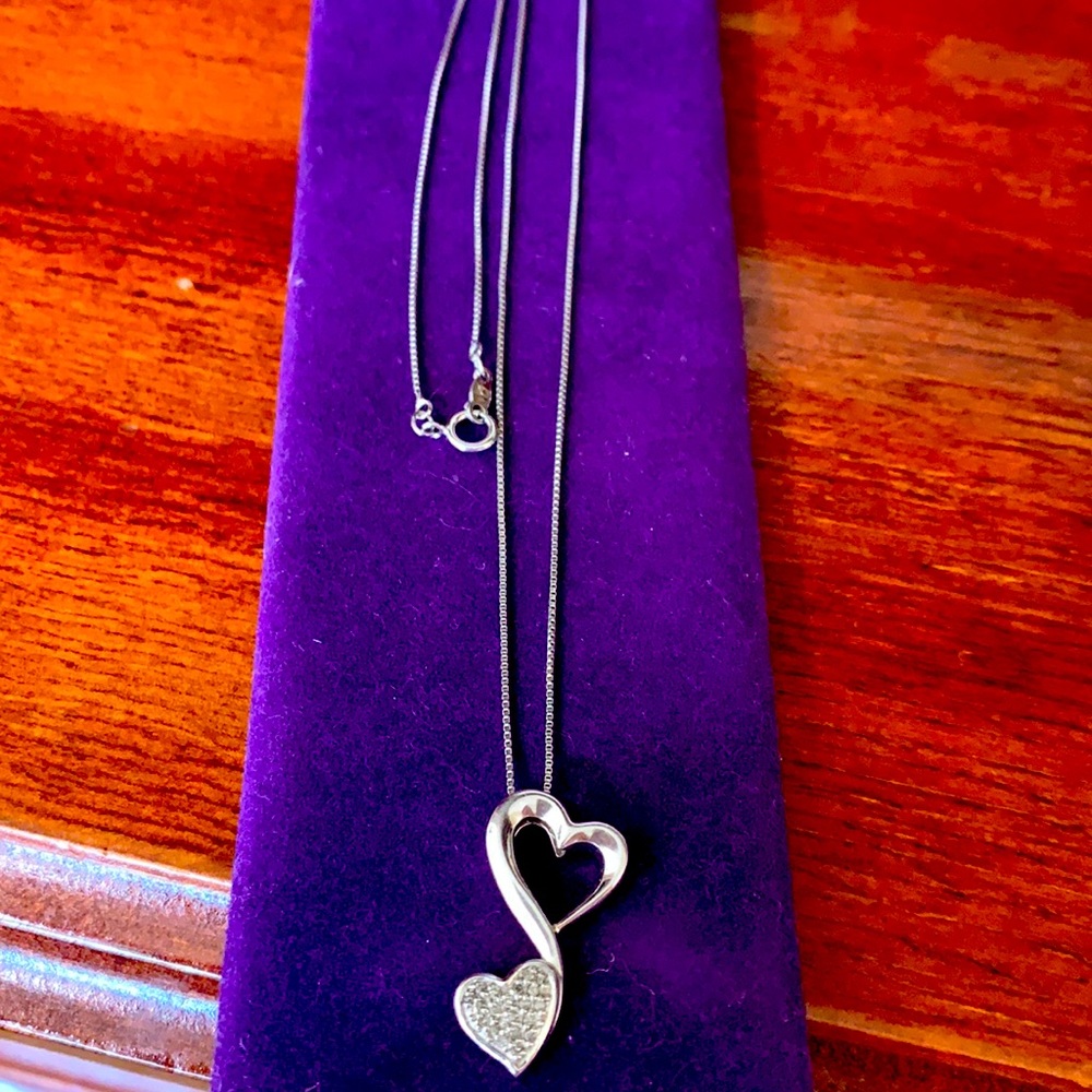 Diamond 925 Sterling silver heart necklace
